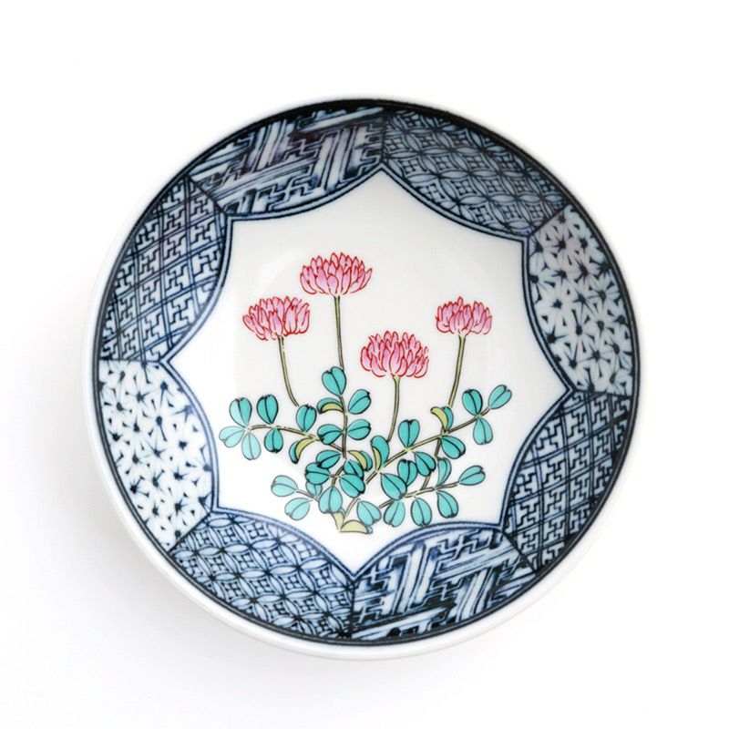 九谷焼 伝統柄 【九谷焼】4.5号小鉢揃 草花絵変り〈5個〉 |皿や鉢など