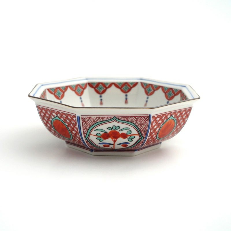 九谷焼 伝統柄 【九谷焼】5.5号鉢 瓔珞赤絵〈1個〉 |皿や鉢など和食器