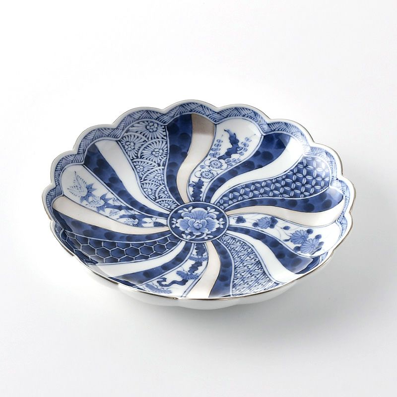 藍青シリーズ 【波佐見焼】銀彩祥瑞 プレート 195〈1枚〉 |皿や鉢など