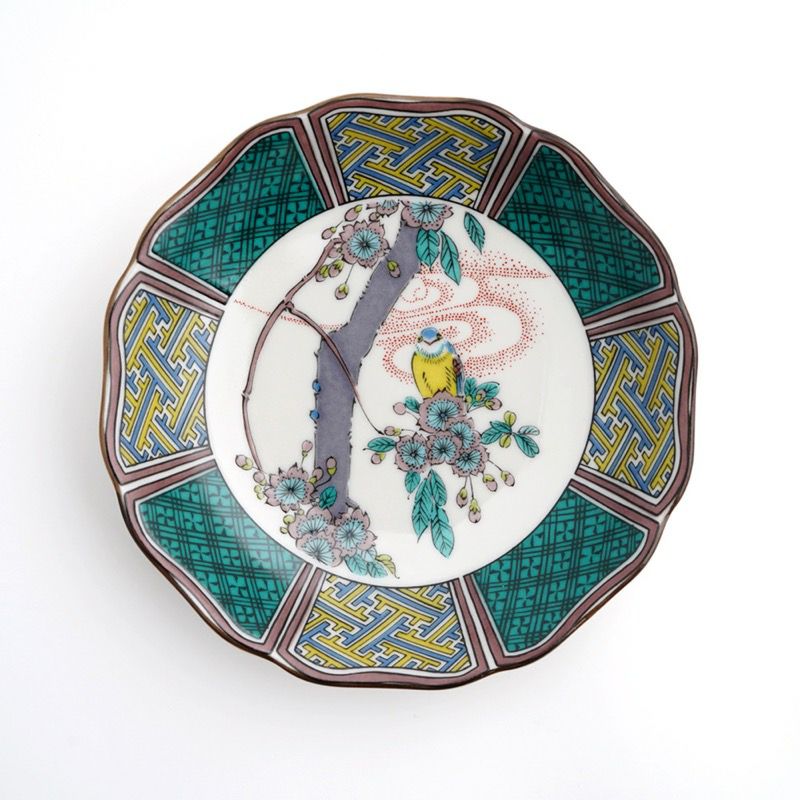 九谷焼 伝統柄 【九谷焼】4.5号皿揃 花鳥絵変り〈5枚〉 |皿や鉢など和