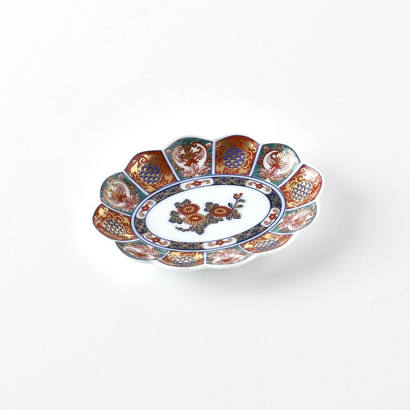 古伊万里シリーズ 【波佐見焼】金彩間取菊紋 19cm 楕円皿〈1枚〉 |皿や