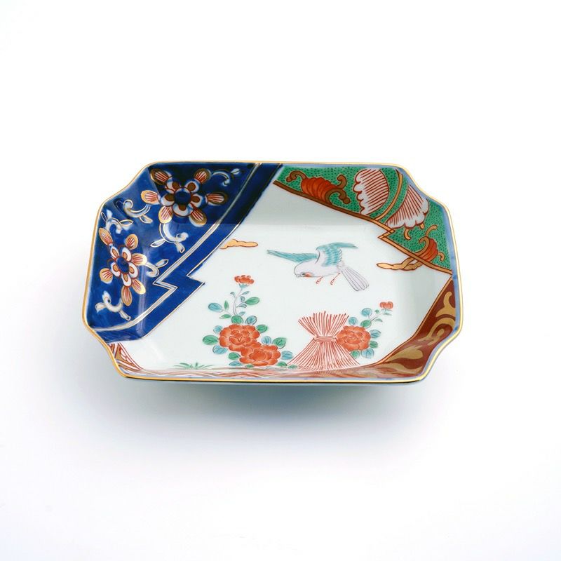 古伊万里シリーズ 【波佐見焼】垣根牡丹 角取皿〈1枚〉 |皿や鉢など和