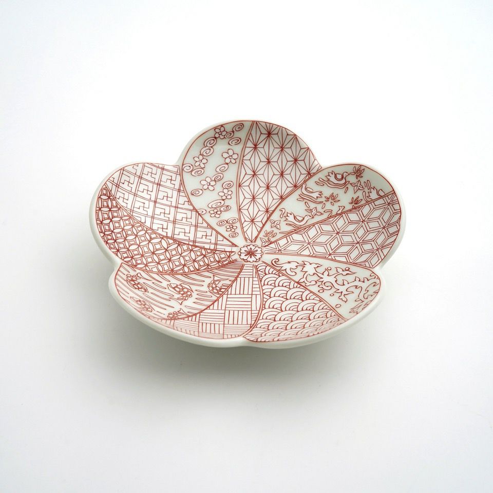 有田焼・伊万里焼（佐賀県） 【有田焼 幸楽窯】錦金彩祥瑞捻梅形 小