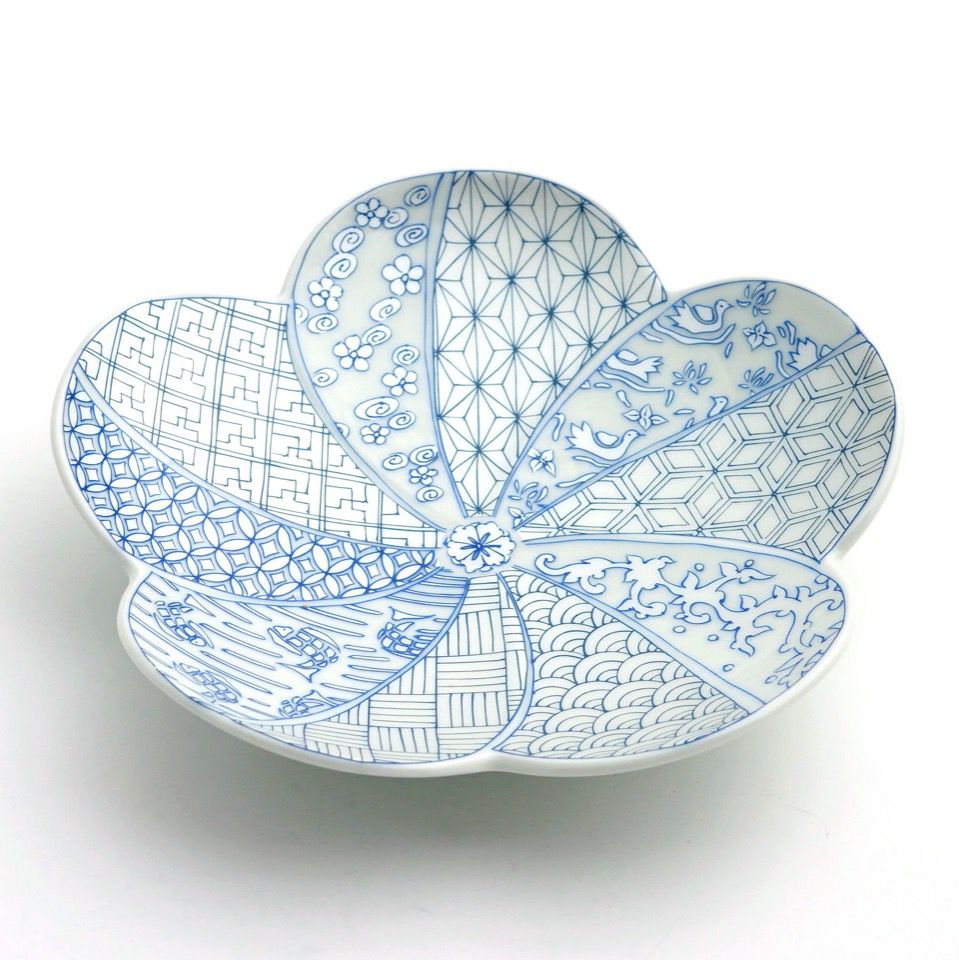 有田焼・伊万里焼（佐賀県） 【有田焼 幸楽窯】錦翡翠銀彩祥瑞 捻梅形