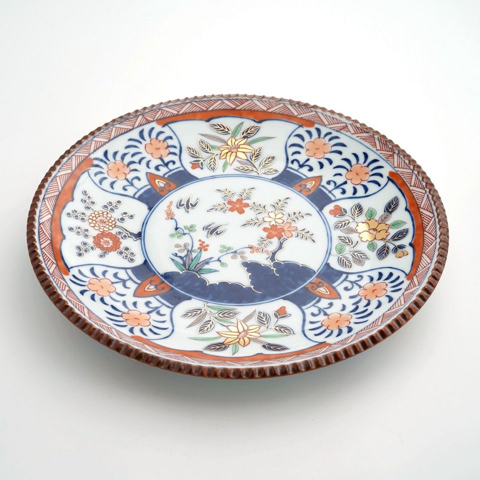 九谷焼 伝統柄 【九谷焼】6号ペア皿・マリーゴールドと吉祥紋〈2枚