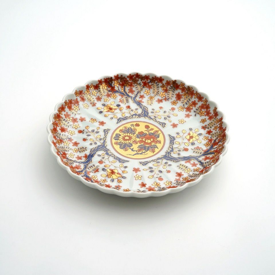 波佐見焼・三川内焼（長崎県） 【波佐見焼】錦桜樹紋 菊割 5号皿〈1枚