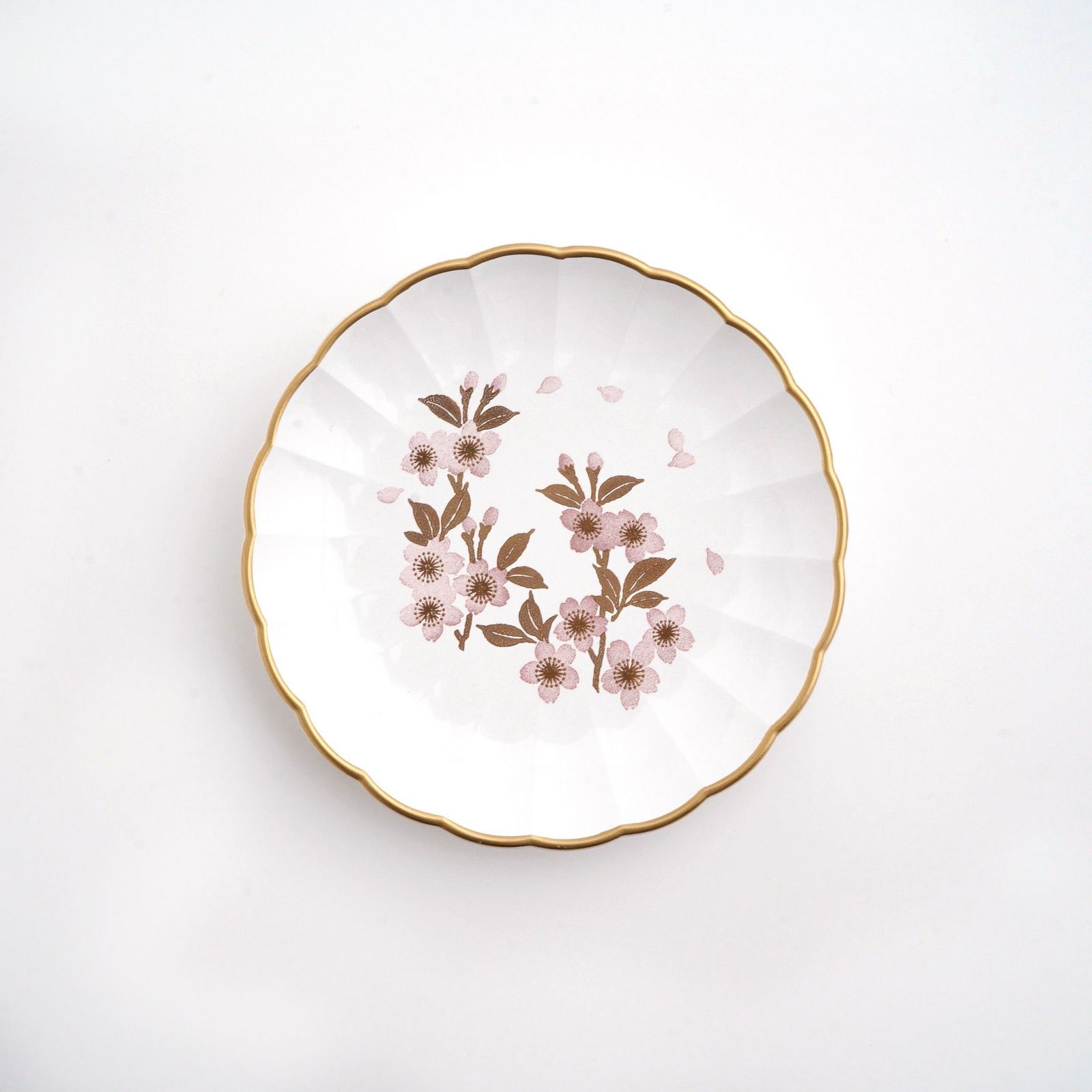 さくら漆器 【山中塗】さくら3.5 フラワー小皿揃（白/ピンク）〈5枚