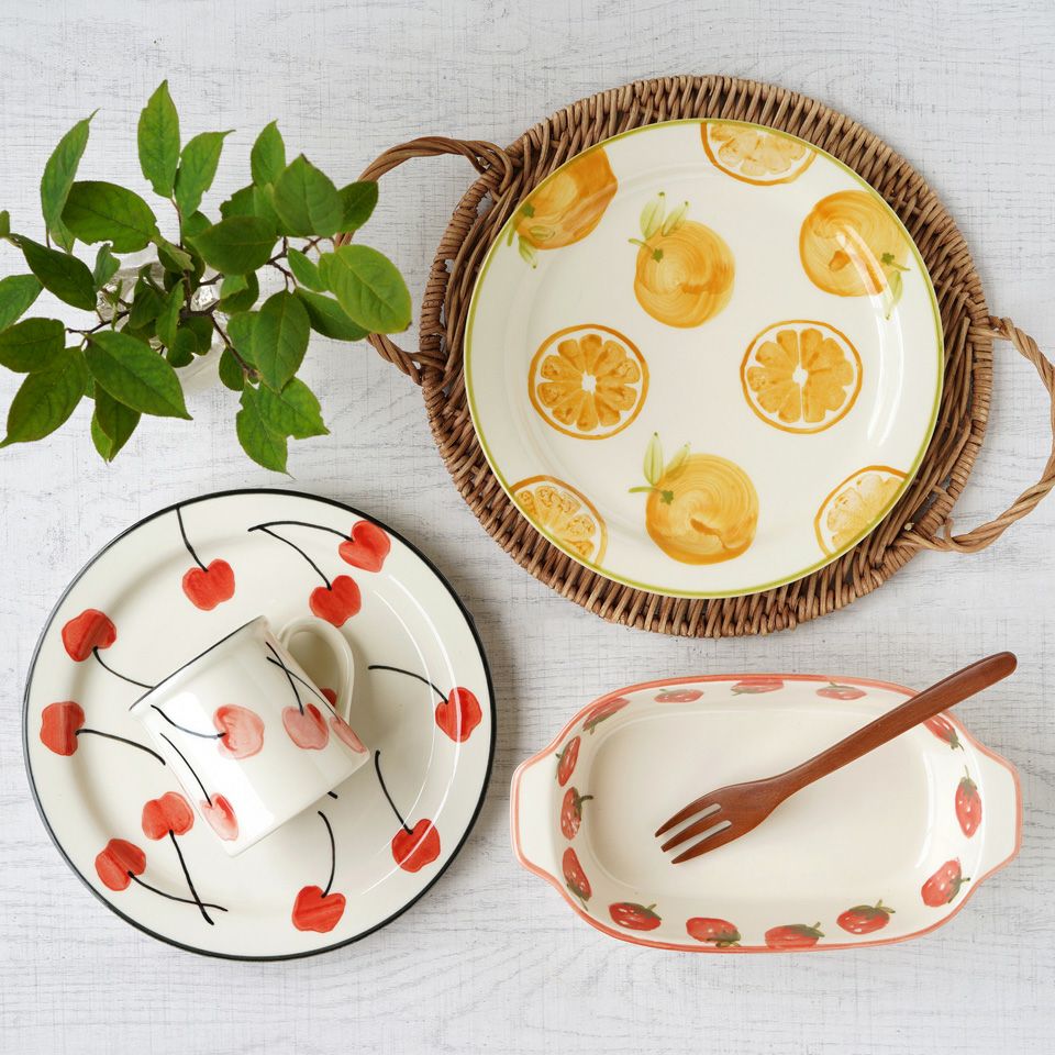 フルーツ柄のうつわ 【萬古焼】さくらんぼ マグ〈1個〉 |皿や鉢など和