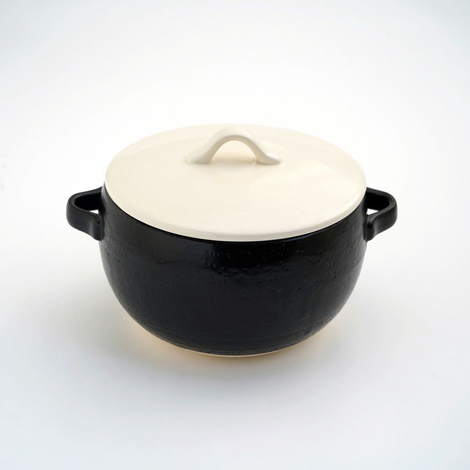 シリーズ以外・その他 味楽 レンジごはん鍋（白黒）〈1個〉 四日市萬古