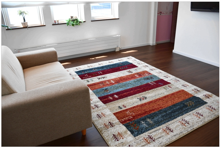 ギャッベ ラグ おしゃれ 4.5畳 240×240 カーペット 絨毯 じゅうたん 防