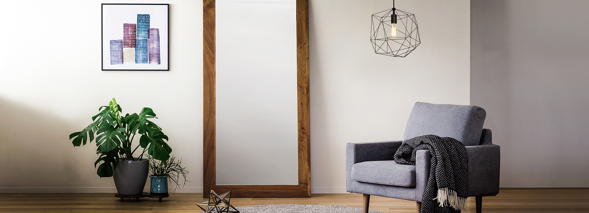 プレーンミラー 69MEDIUM WALNUT(W69×D2×H180cm) | 高野木工株式会社