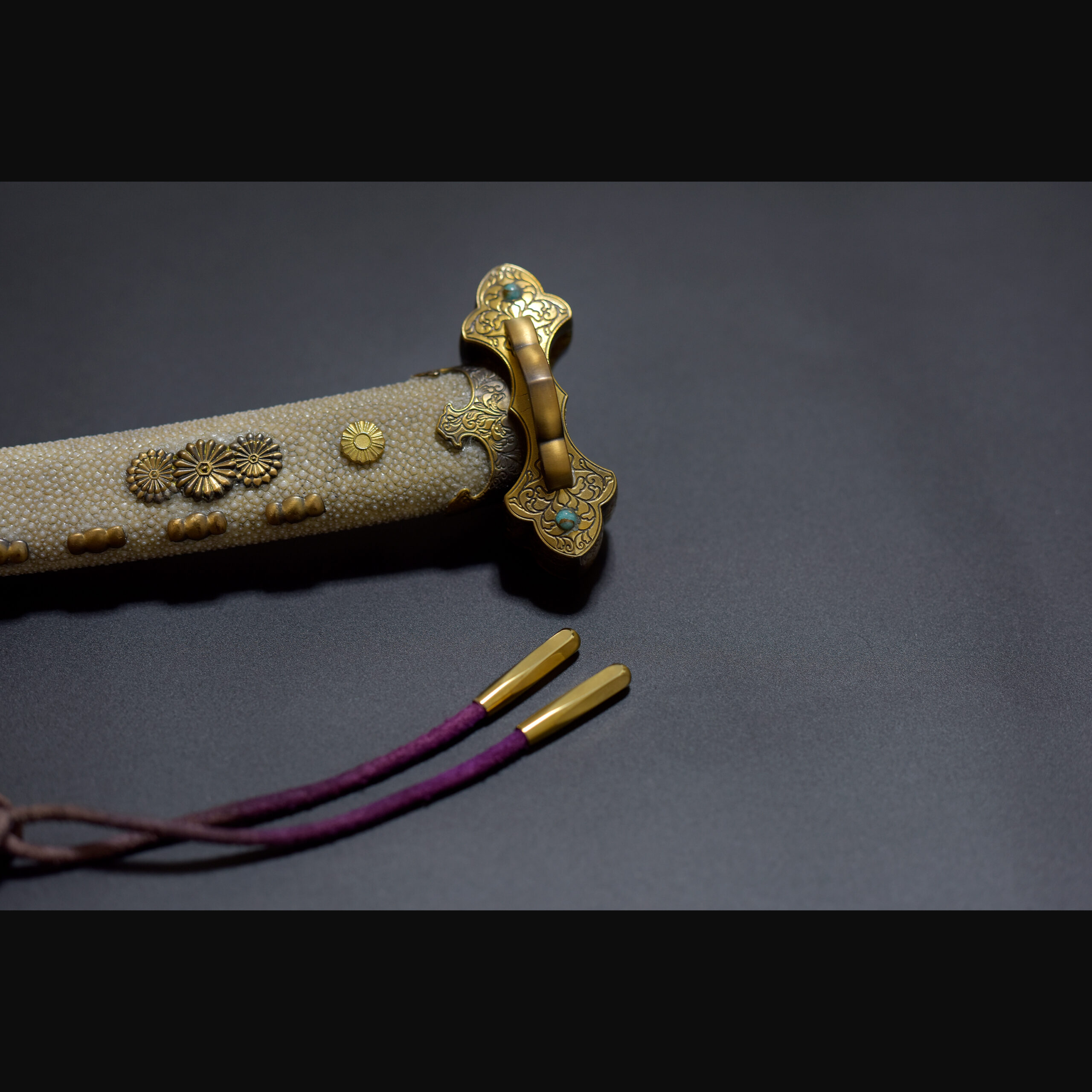 天河漆衛府太刀拵 漆金工刀装具 出鮫柄 刀剣美術装飾品 日本刀模造刀