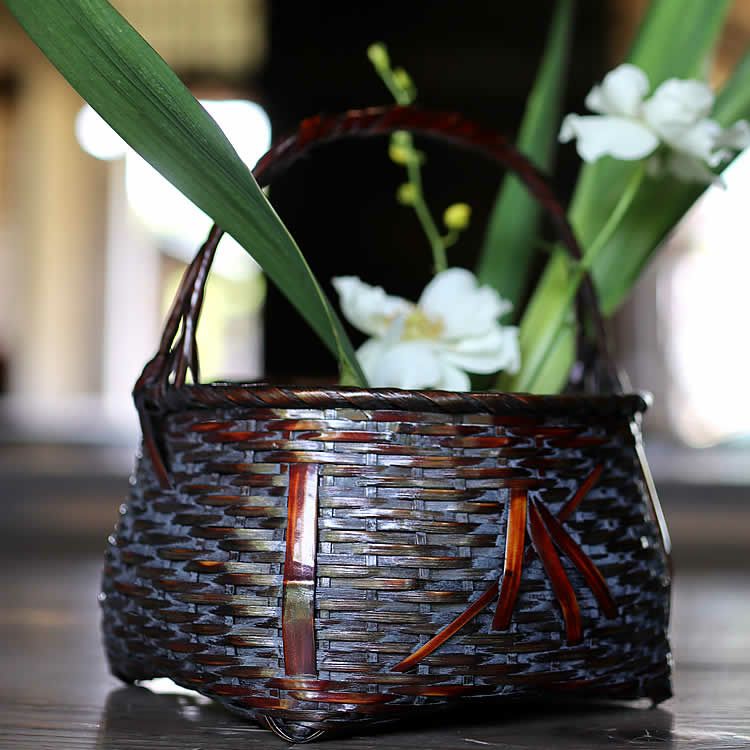 花籠 染無双耳付 | 虎斑竹専門店 竹虎