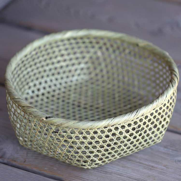 篠竹六ツ目編み丸籠 特上（小豆洗い）大 | 虎斑竹専門店 竹虎
