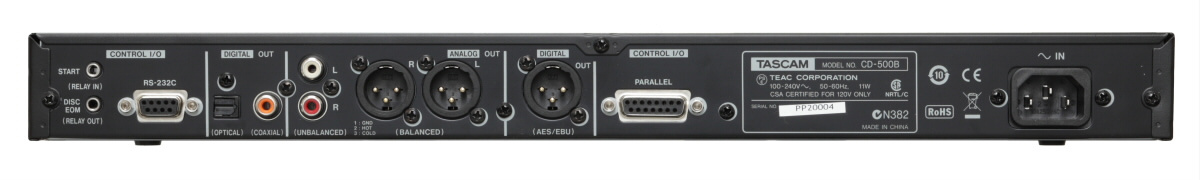 CD-500B | 業務用1U CDプレーヤー | TASCAM (日本)