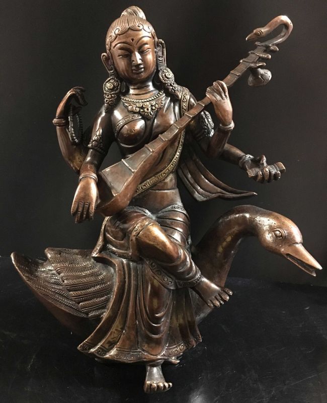 ◇弁財天（サラスヴァティー）像◇アンティーク風-A - TashiTage