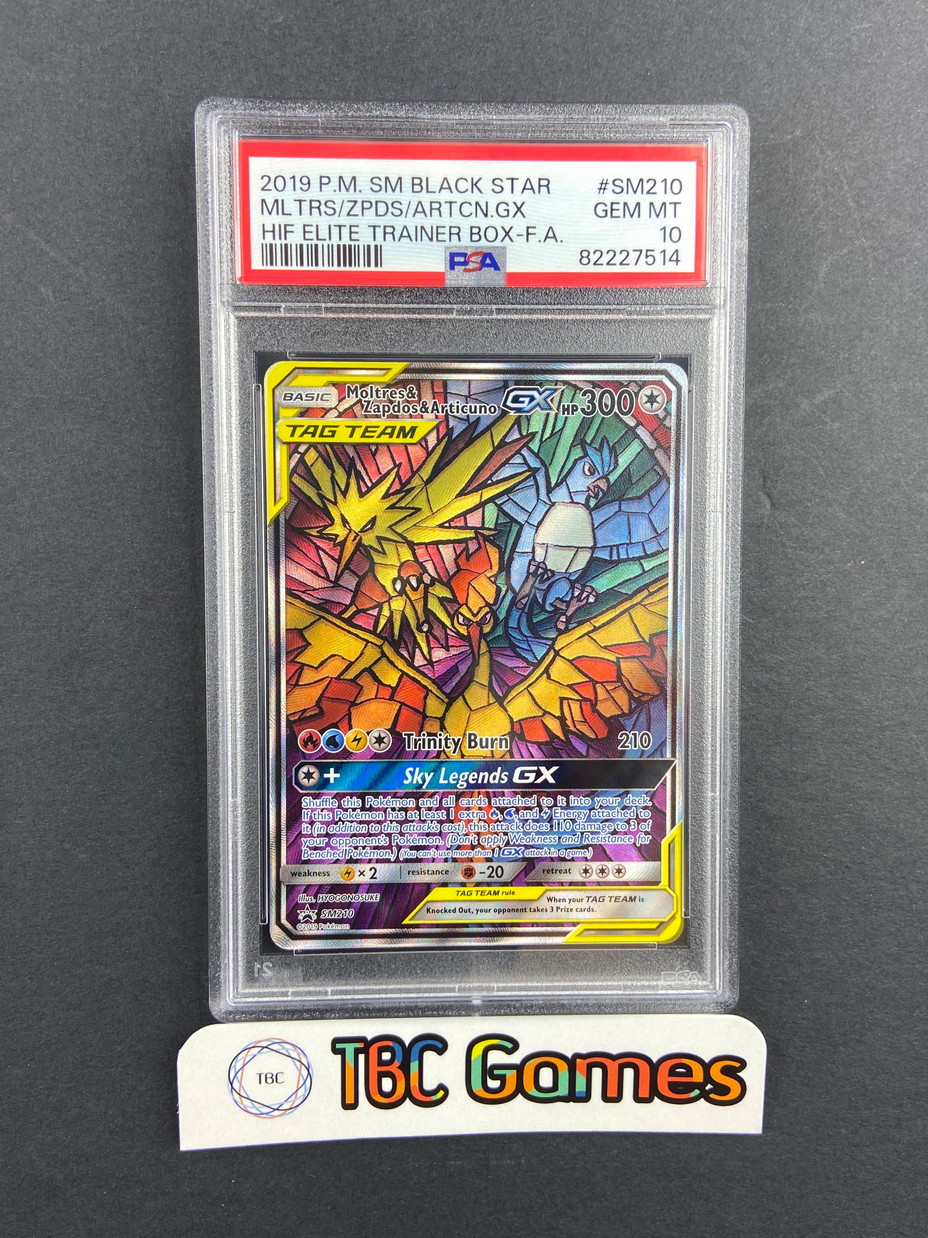 Moltres & Zapdos & Articuno GX SM210 PSA 10 – TBC Games