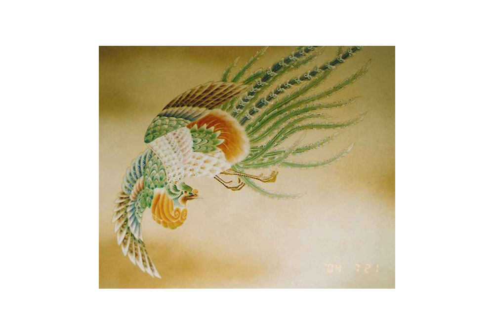 浄土真宗本願寺派 津村別院様 総会所「六鳥図」壁画 – 宮絵師安川如風