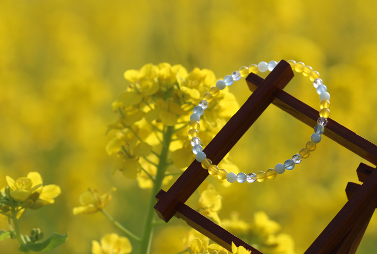 菜の花」高品質イエローメノウブレスレット [ 天然石アクセサリー 天の根 ]