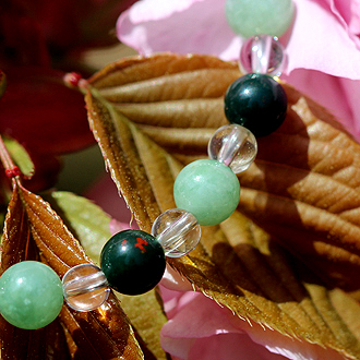 創成の秘密」翡翠・ブラッドストーンブレスレット（相合い～相生6ミリ