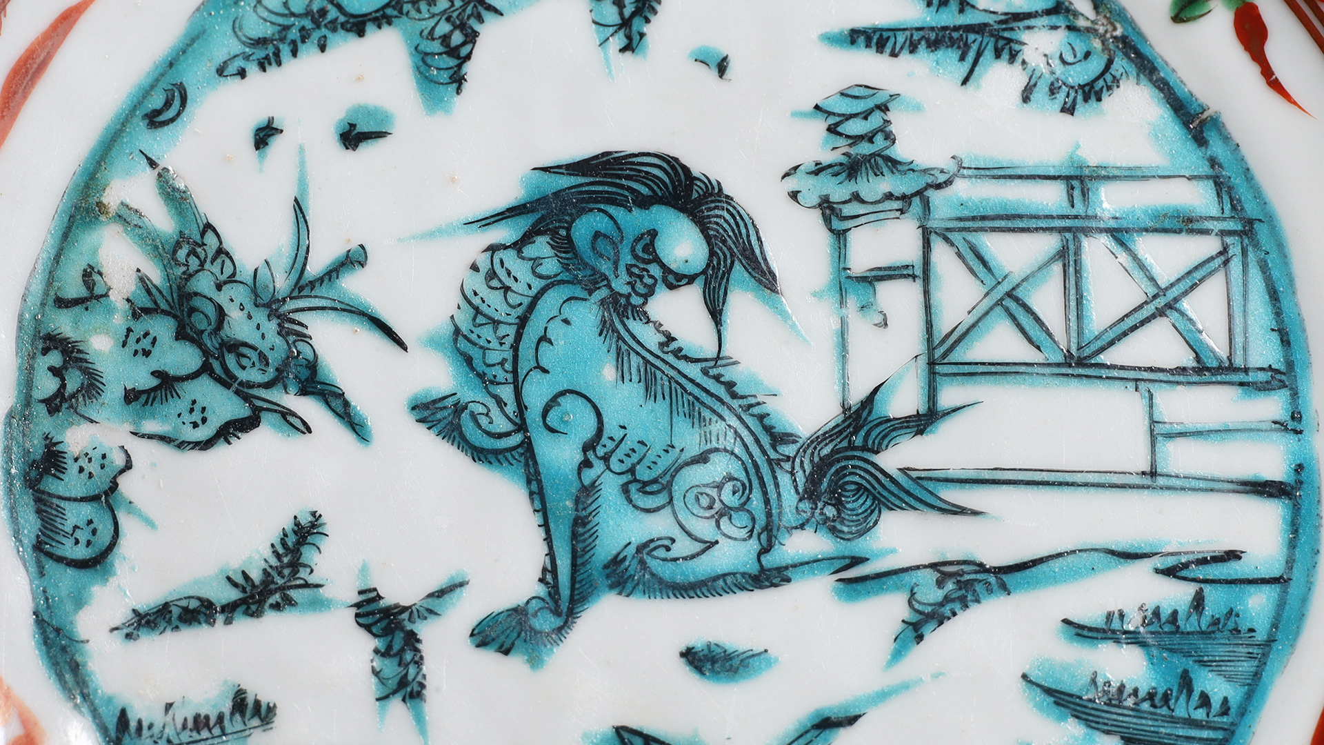 呉須赤絵唐獅子文大皿（明時代） - 天平堂（TENPYODO）