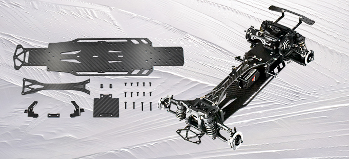 新製品】RDX用 カーボン製 メインシャーシ＆アッパーデッキセット新