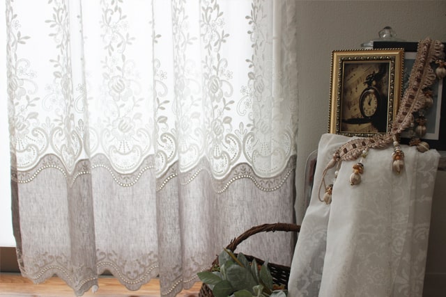 刺繍 裾スカラップ オーダーレース LI711 ｜ カーテンとインテリアの