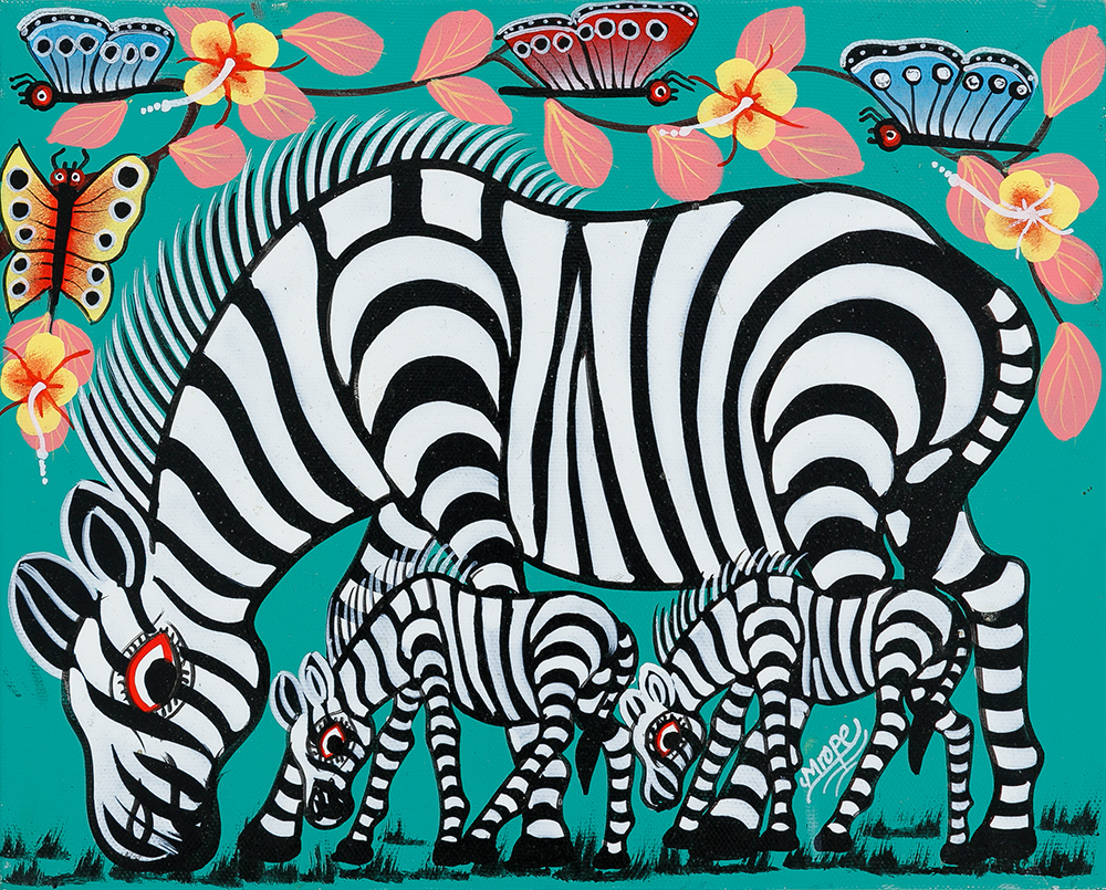 キリン/シマウマ/花 - ティンガティンガオンラインショップ