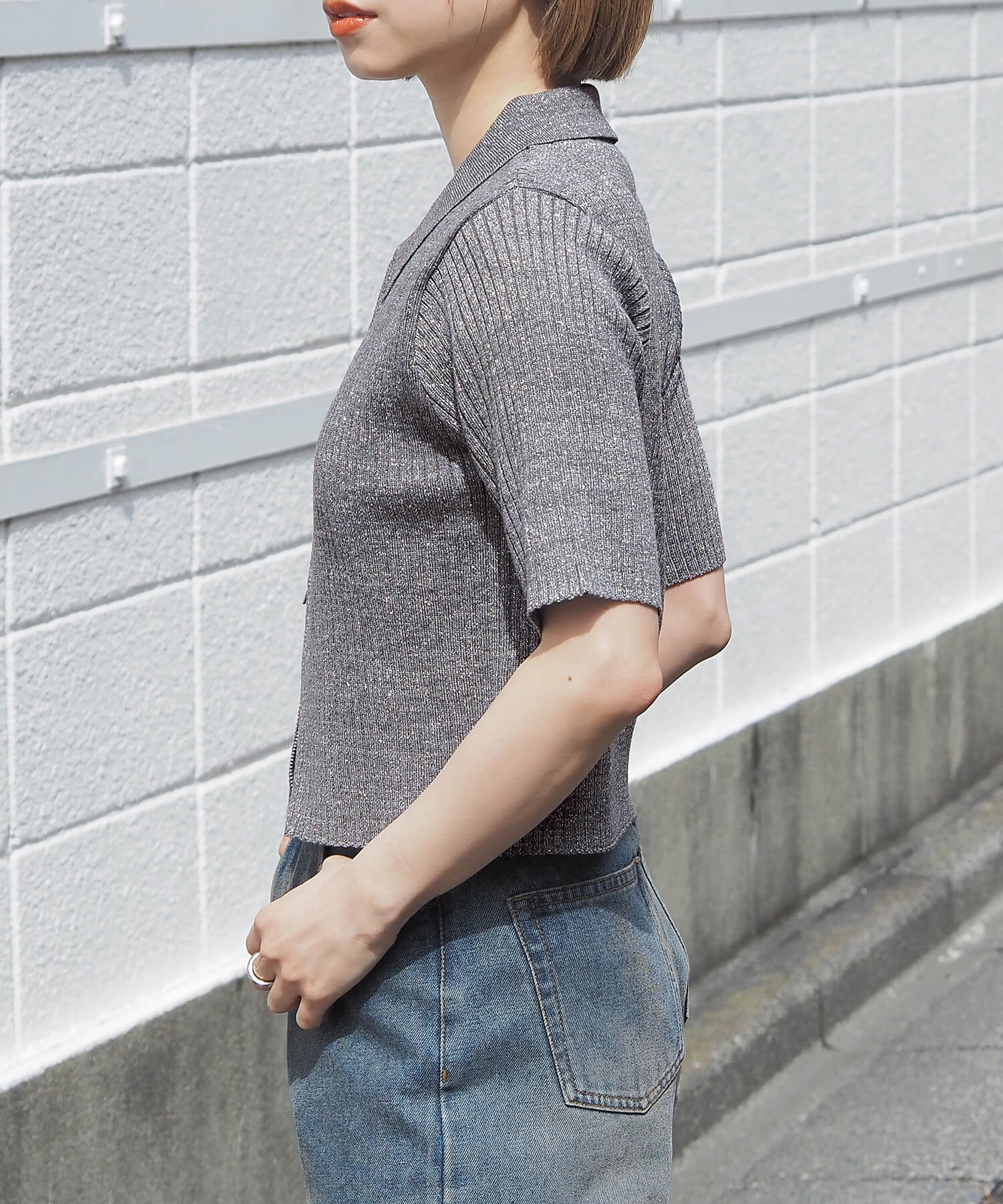 tiptop+pocket ティップトッププラスポケット / ダブルジップ半袖リブ