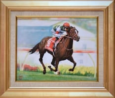 上鈴木正一「リスグラシュー 有馬記念優勝記念油彩原画・複製画