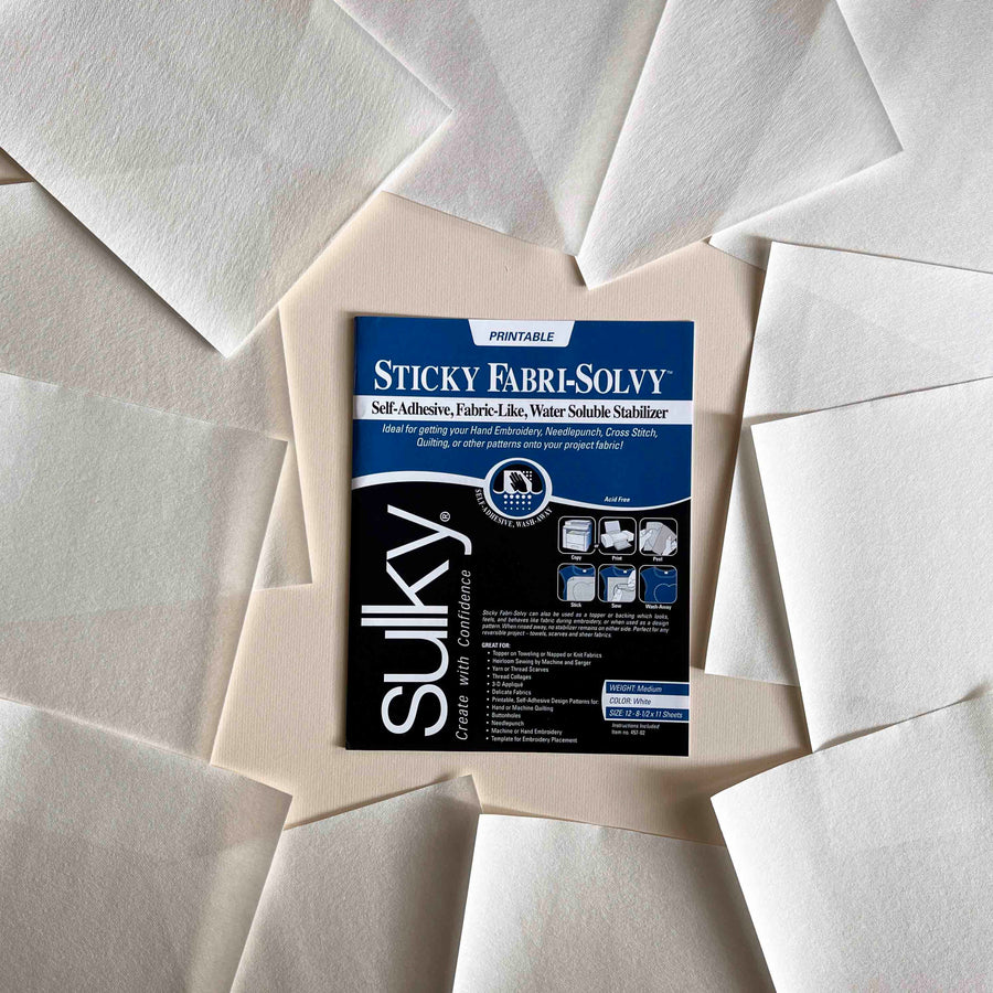 Sulky Sticky Fabri-Solvy Stabilizer - White - 8.5'' x 11'' Pkg