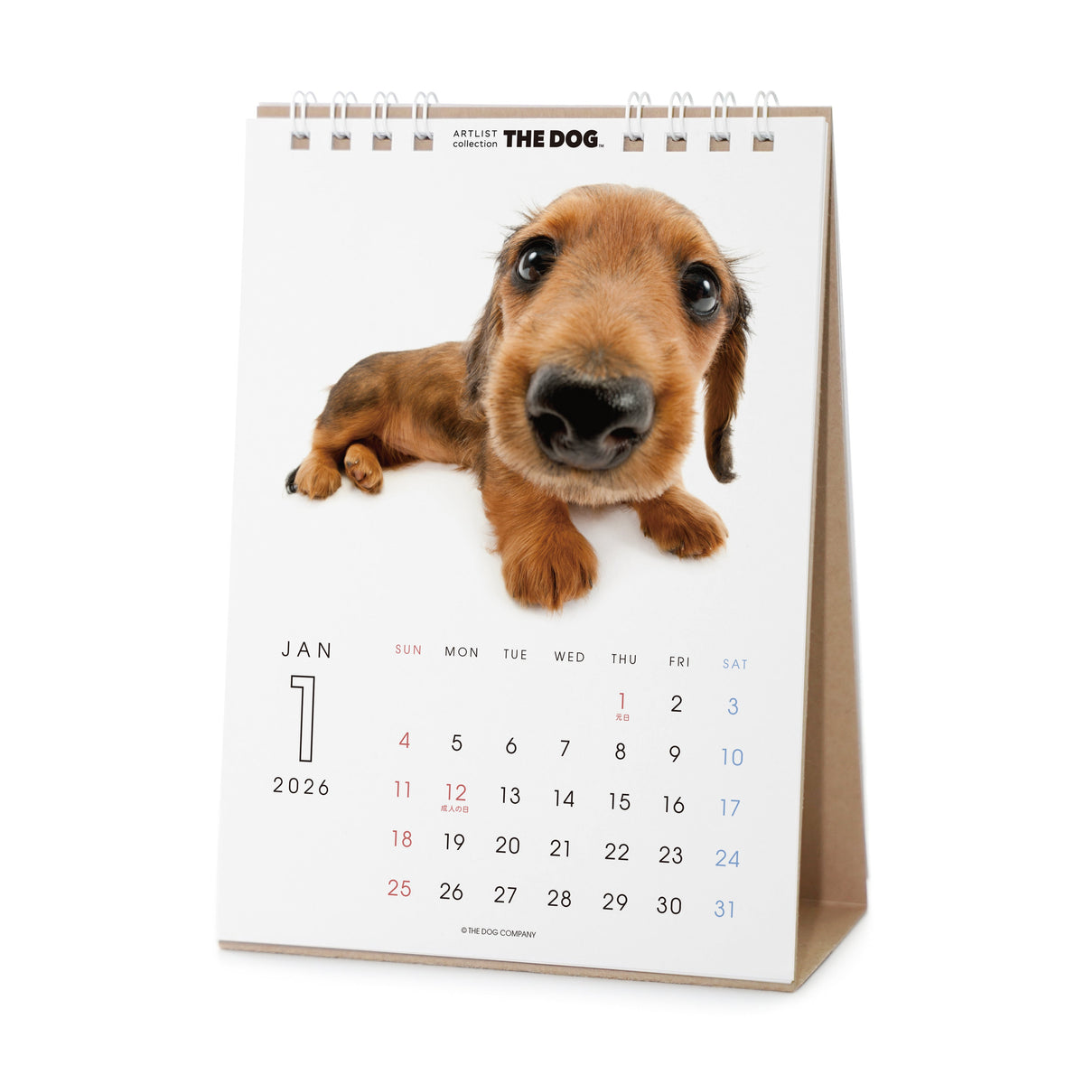 2026年（令和8年）卓上カレンダー ダックスフンド オリジナルシール