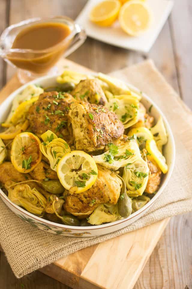 Lemon Artichoke Slow Cooker Chicken
