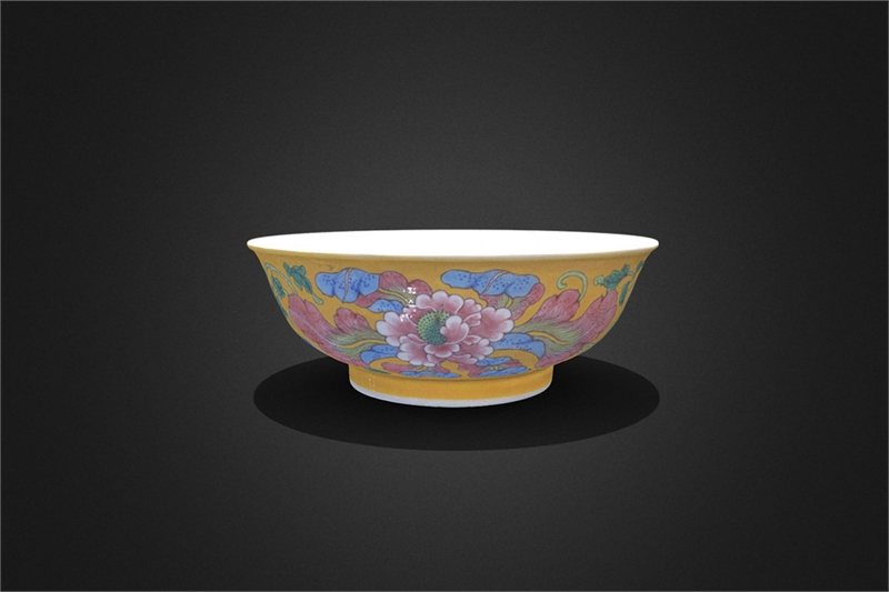 国立故宮博物院 3D文物鑑賞-3D文物-清 雍正 琺瑯彩山水人物図碗