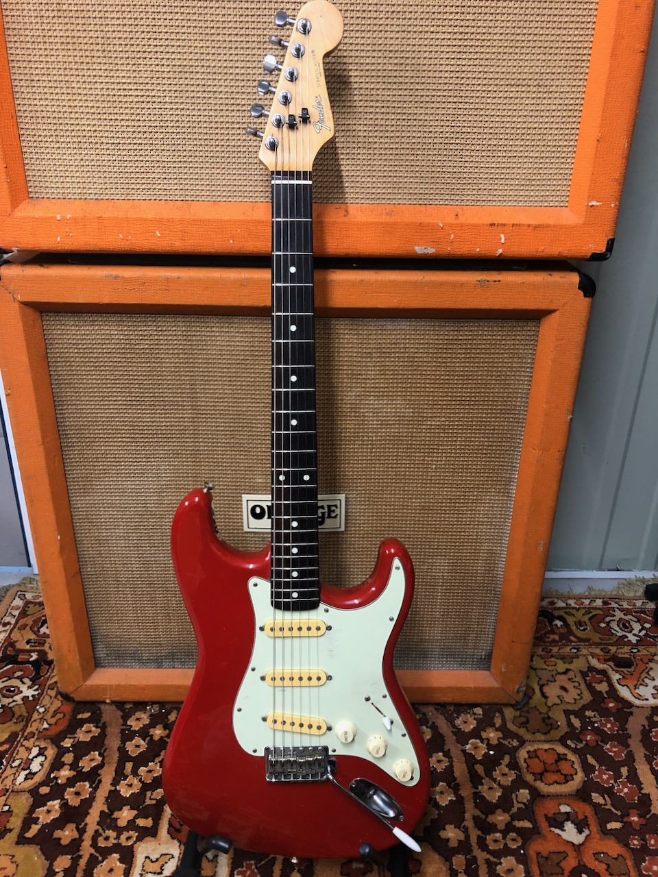 Vintage 1987 1988 Fender Stratocaster G Serial Red Japan Guitar -