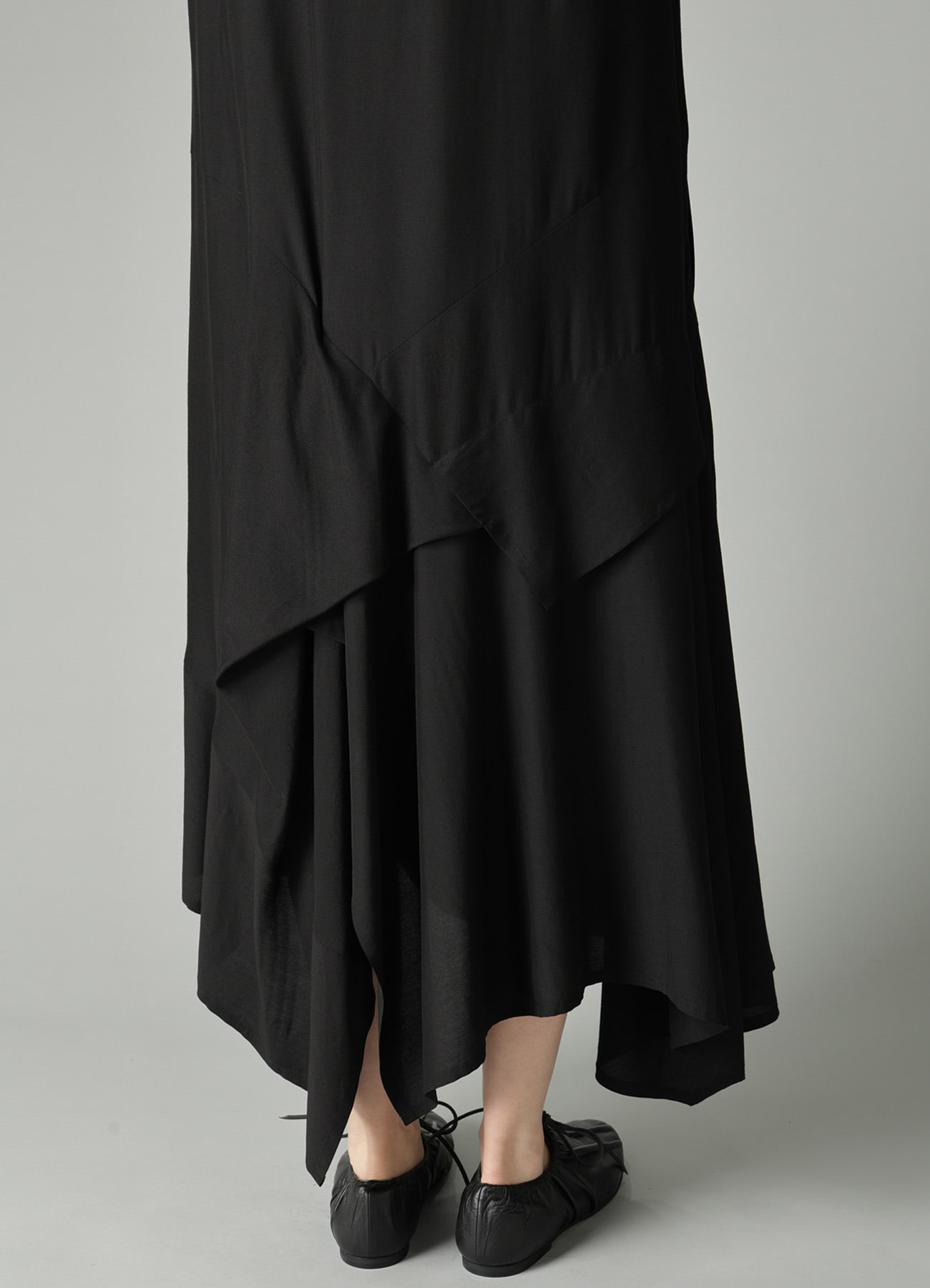 Ry/Si VOILE PANEL SHORT SLV DRESS(XS Black): Yohji Yamamoto｜THE