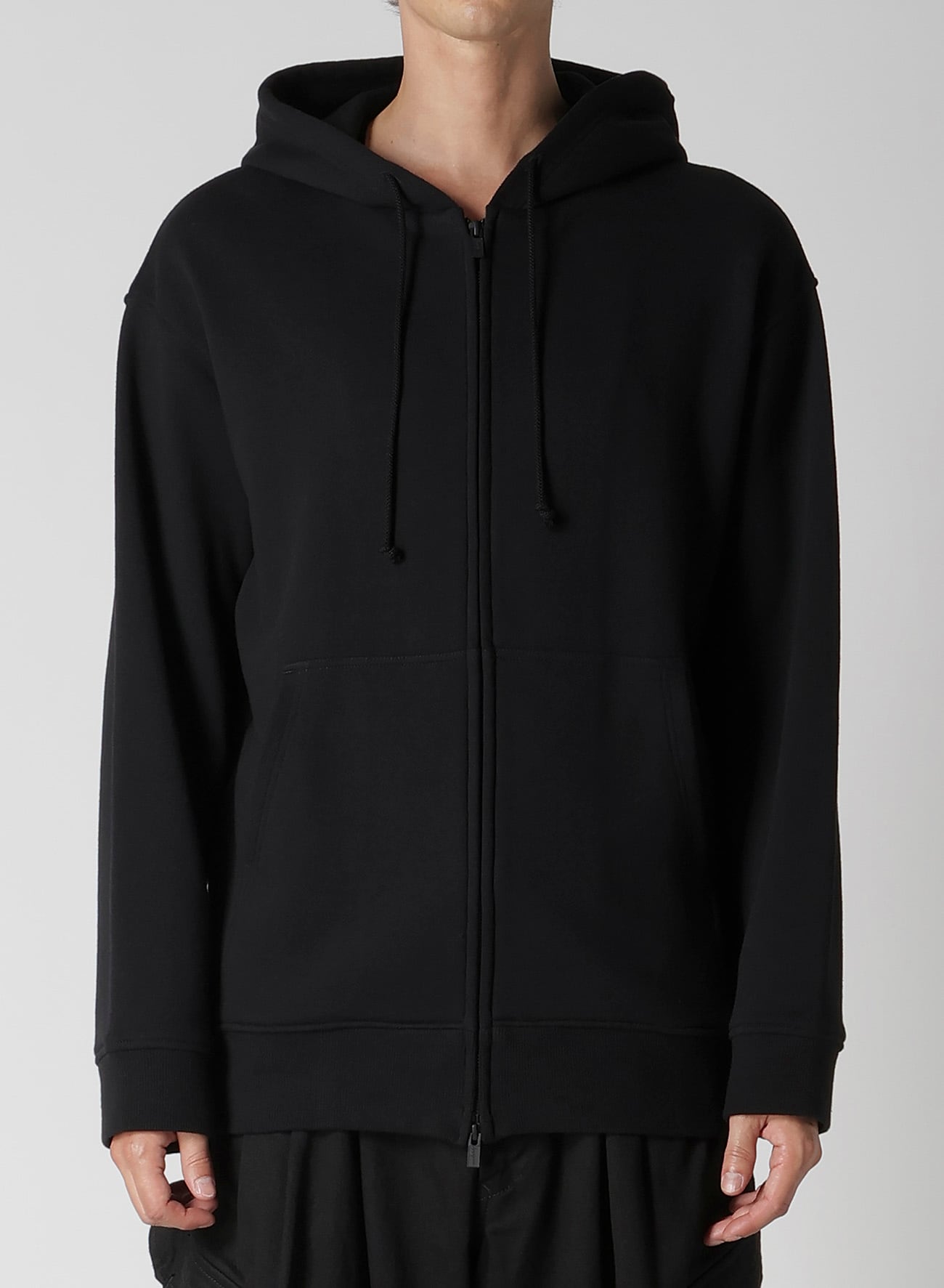 30/10 FRENCH TERRY LOGO HOODIE(M Black): Yohji Yamamoto POUR HOMME