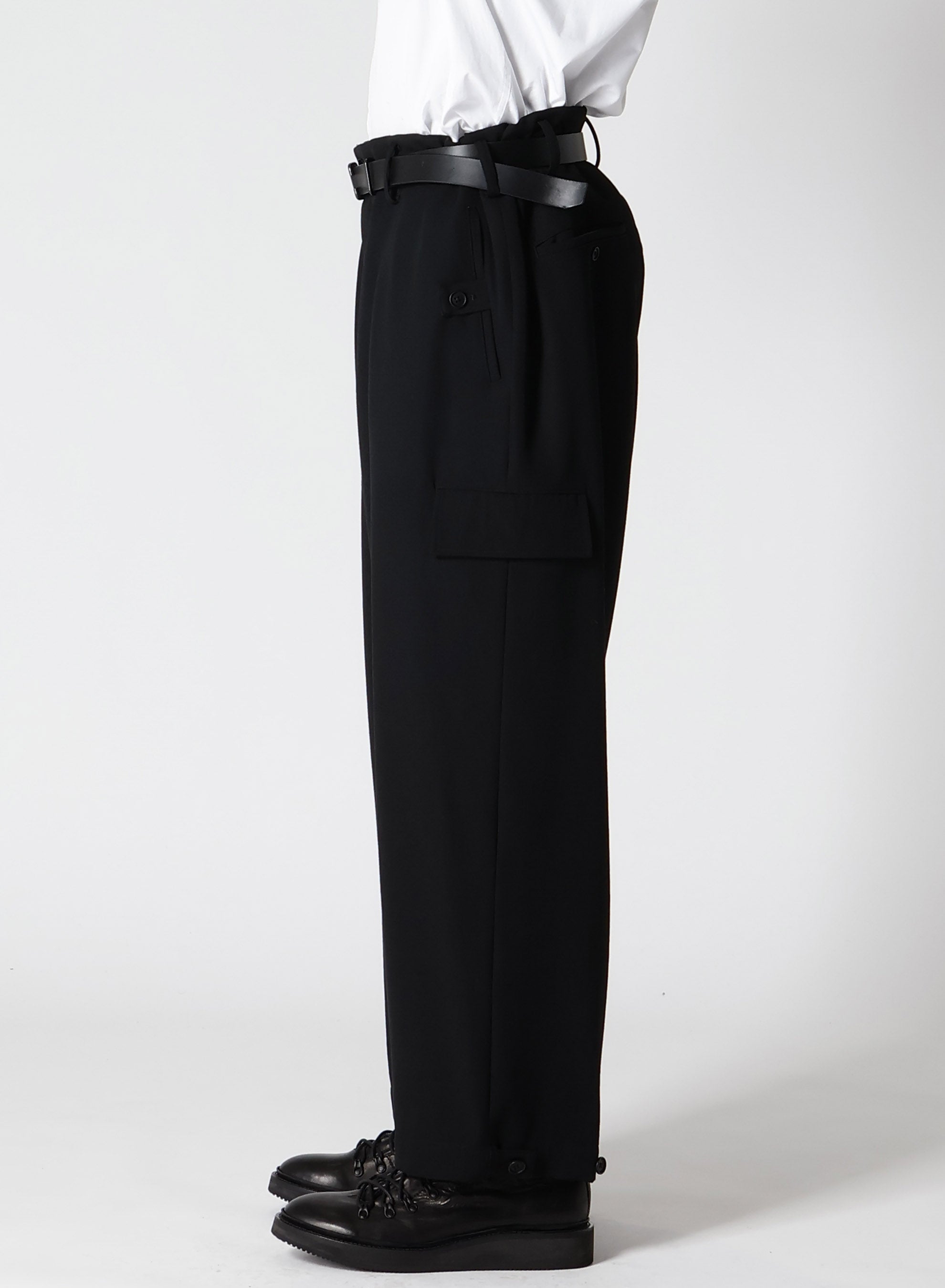 WOOL GABARDINE TAB WIDE PANTS – THE SHOP YOHJI YAMAMOTO