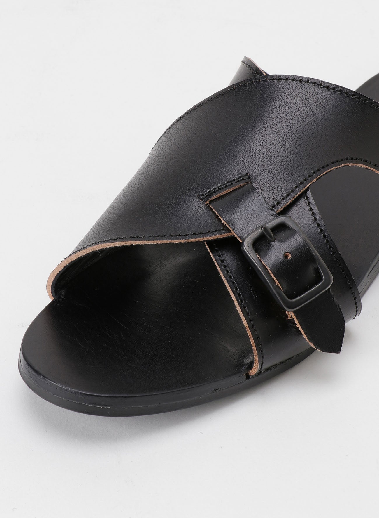 SEMI GLOSS TANNED LEATHER FLAT SANDALS – THE SHOP YOHJI YAMAMOTO