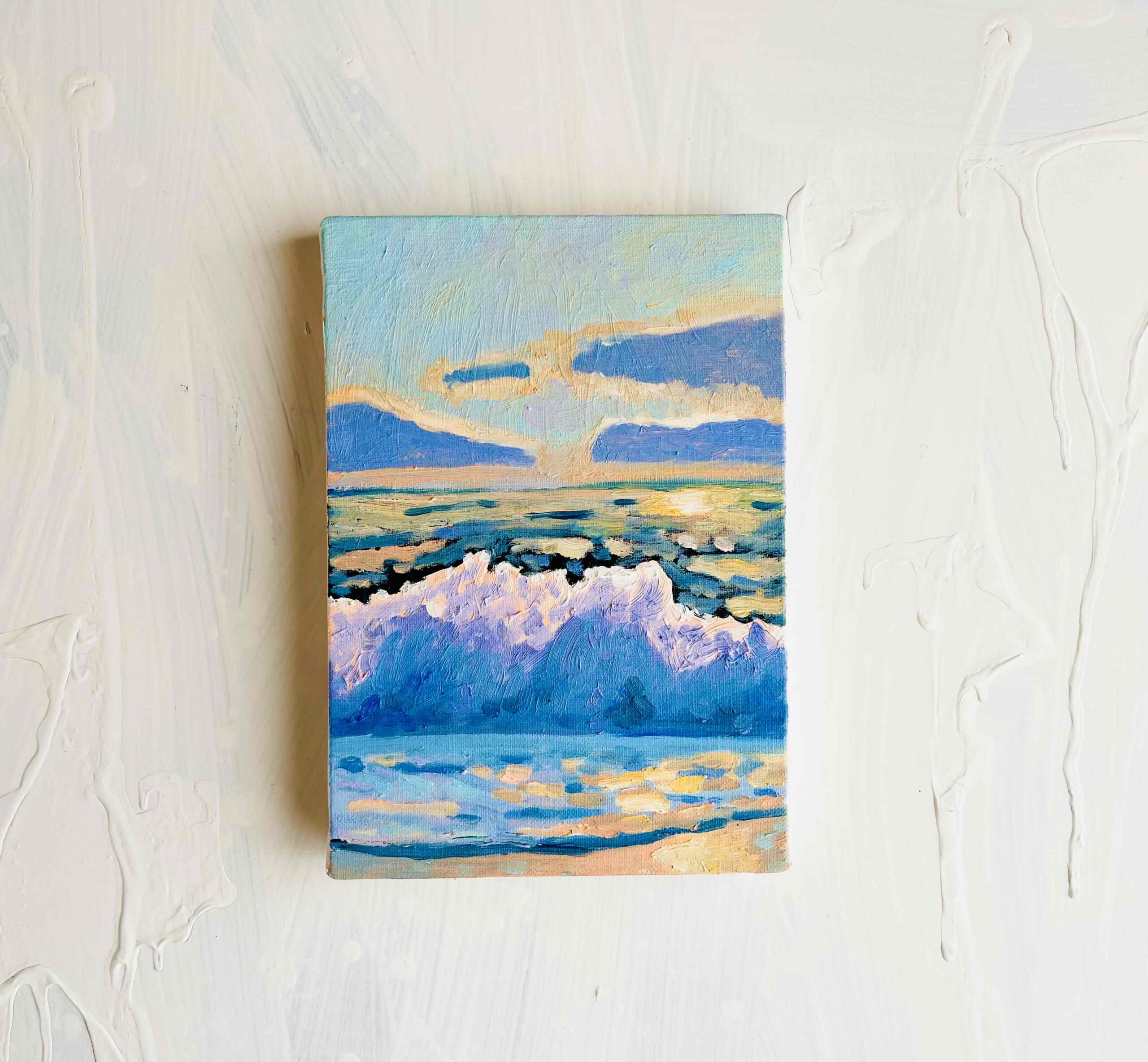 16×23㎝「朝の空6」サムホール・油彩・原画