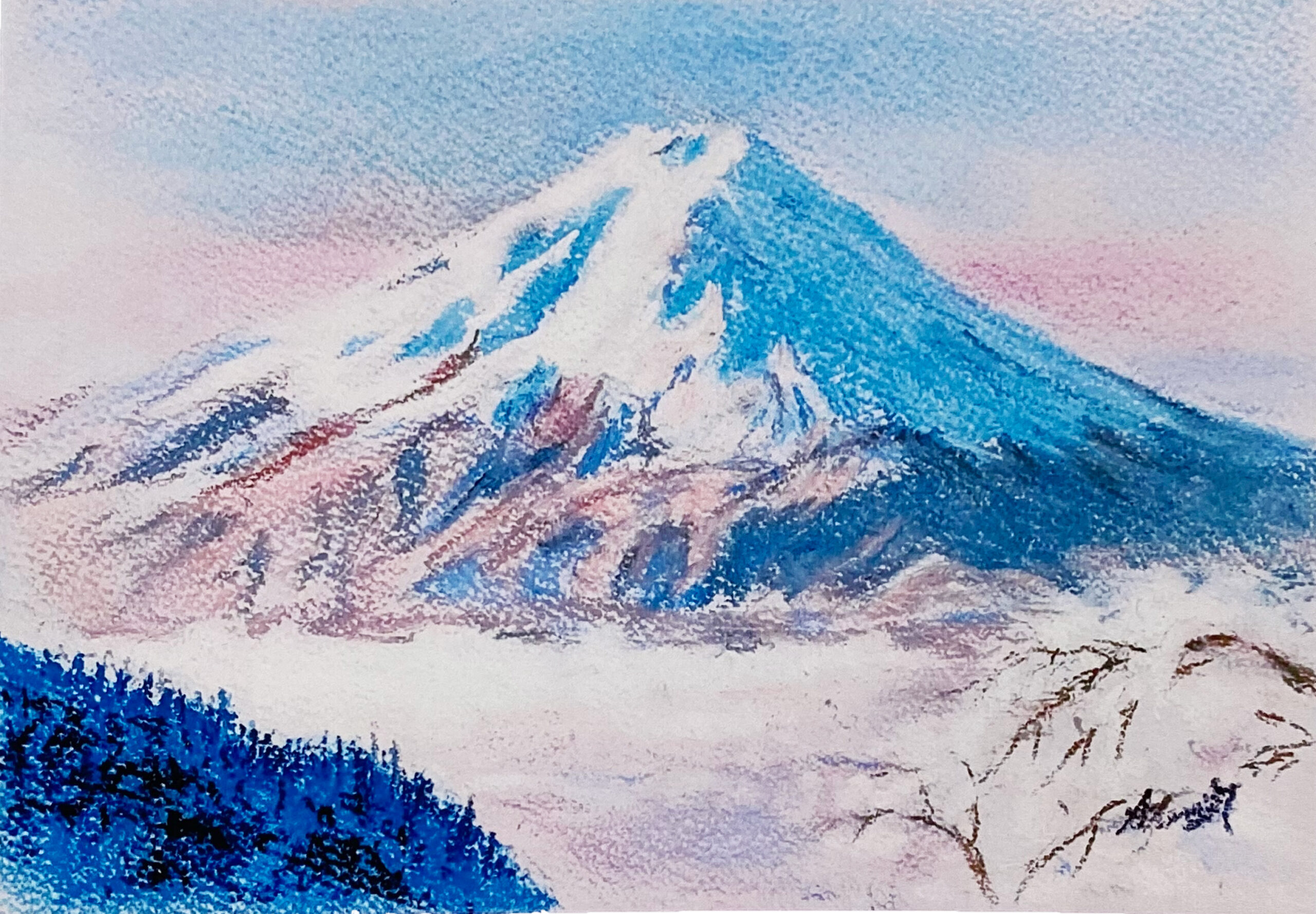 春露の富士山 雪化粧の富士と雲海 | Mizoguichi Akemi ｜インテリア