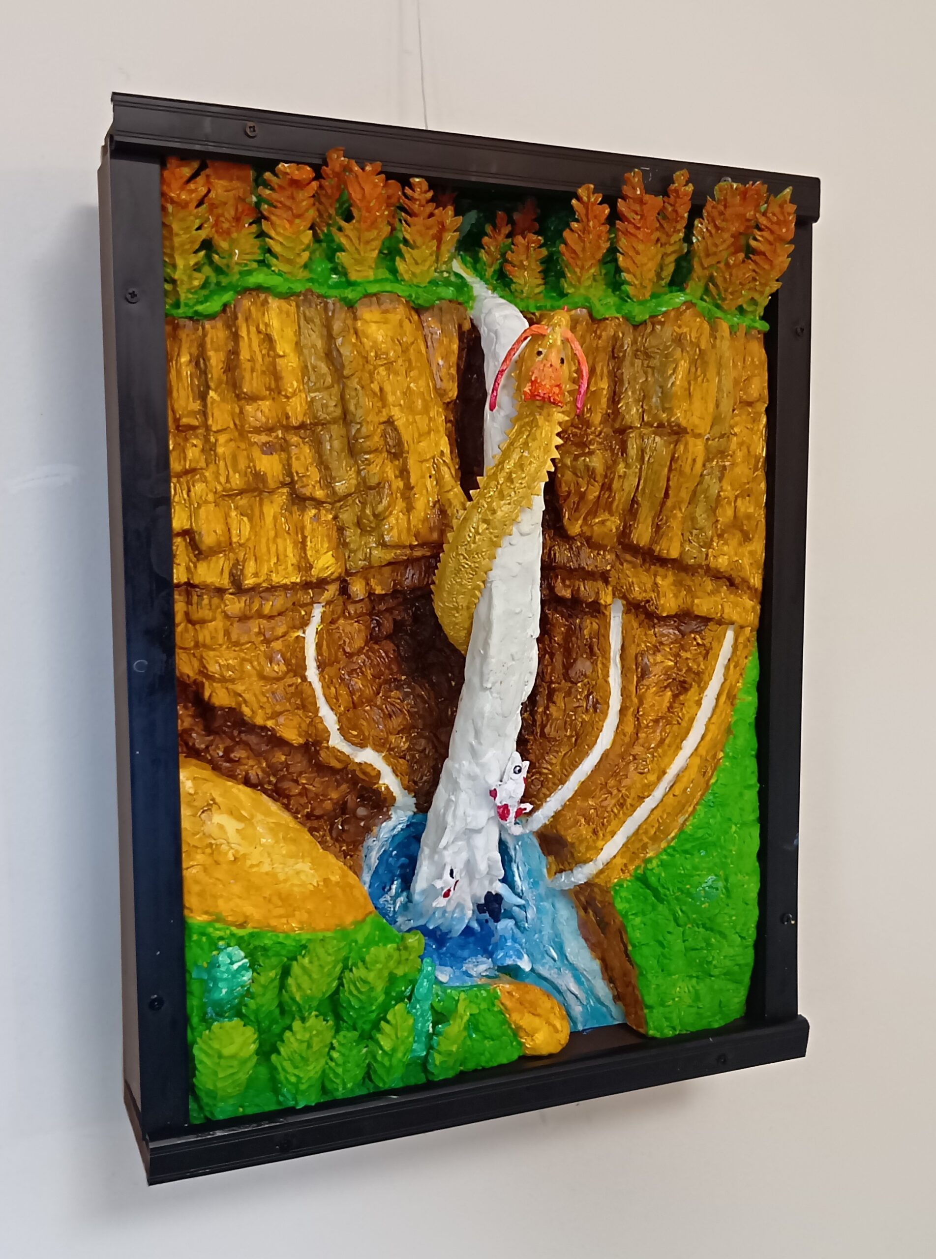 華厳の滝の登竜門 」（立体絵画） | 山川善作 ｜インテリア絵画 アート