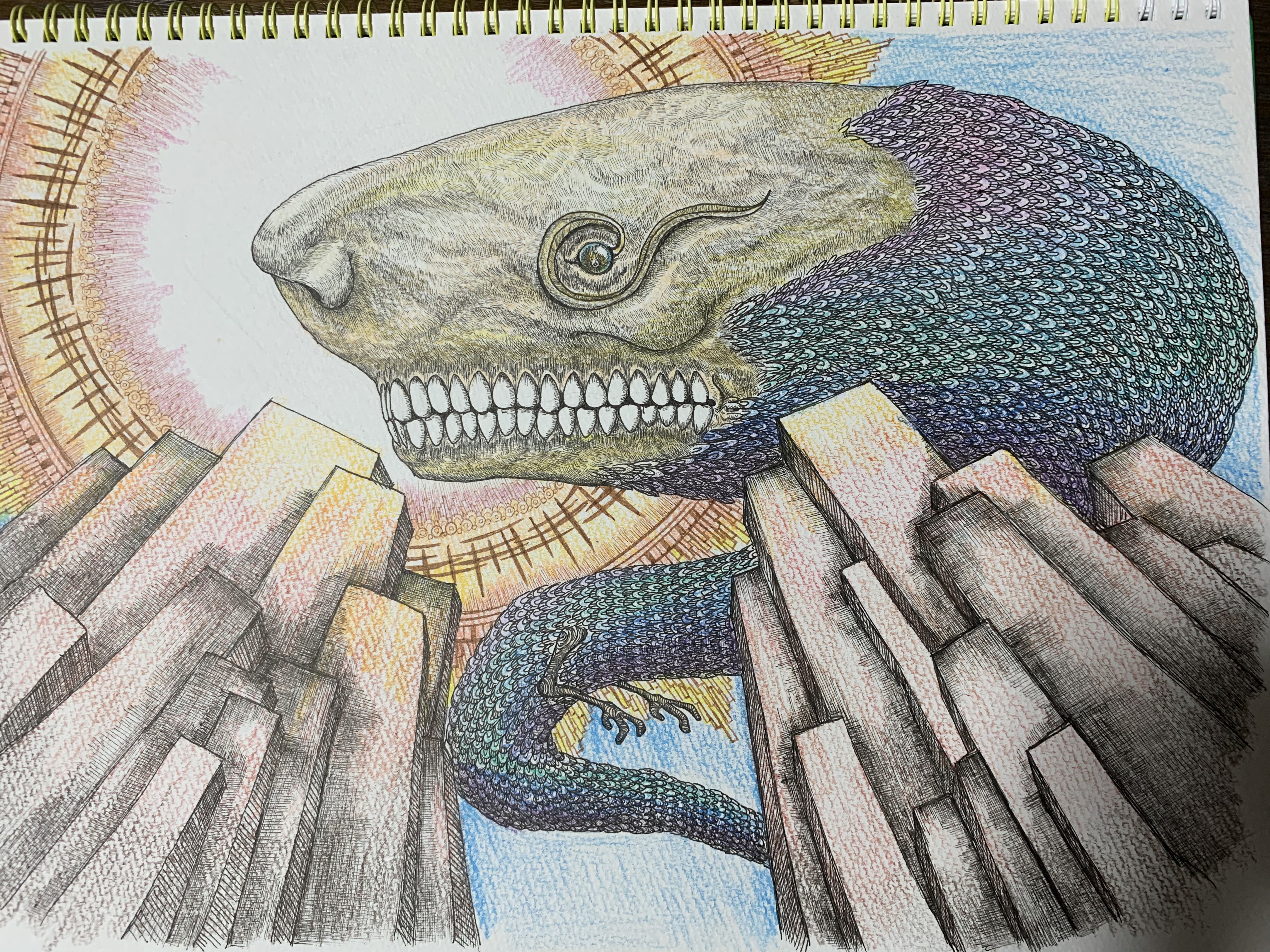 虹色鱗の蛇 | カワスミハルキ ｜インテリア絵画 アートの専門通販