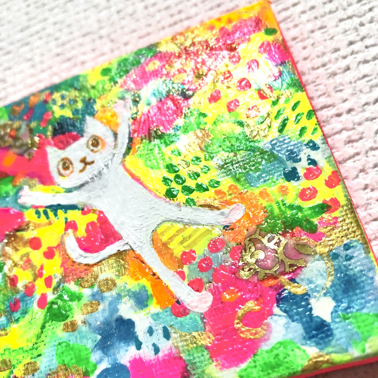 ミニ原画】ネオンを漂う | wacaco［ワカコ］ ｜インテリア絵画 アート