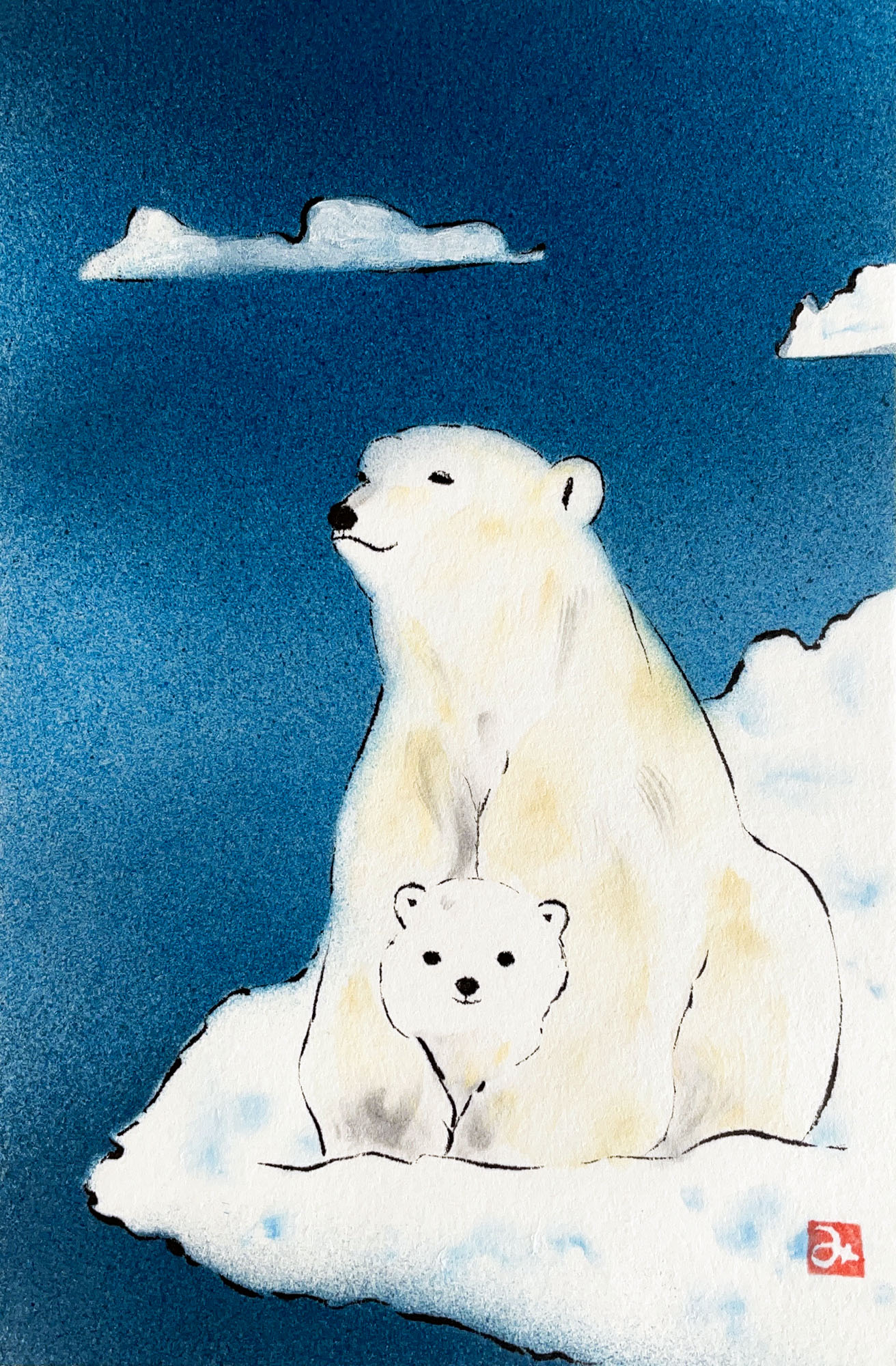 シロクマ親子 | nana ｜インテリア絵画 アートの専門通販