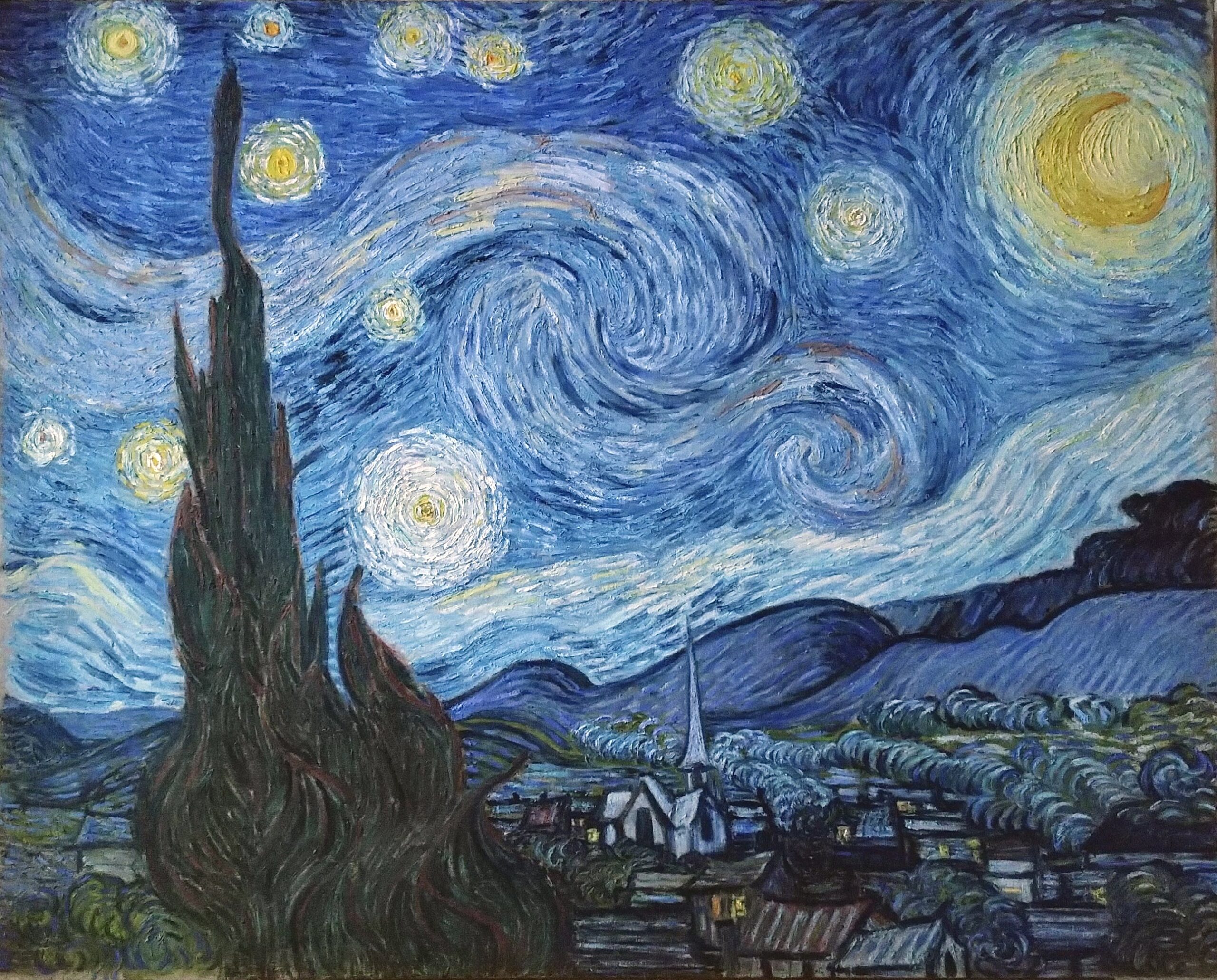 星月夜 ゴッホ模写 | 山本理宴子 Rieko Yamamoto ｜インテリア絵画