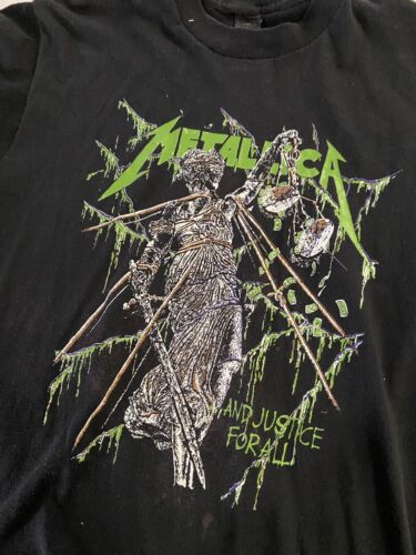 Vintage Metallica And Justice For All T-Shirt Size Large Band Tee
