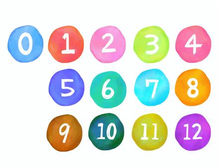 丸数字水彩イラスト｜無料イラスト・フリー素材なら「イラストAC」