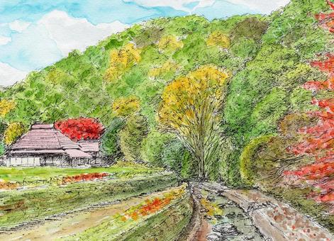 里山の秋イラスト - No: 22063433｜無料イラスト・フリー素材なら