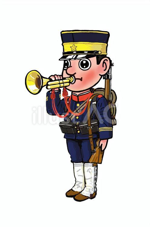 日本軍(大日本帝国陸軍)喇叭卒イラスト - No: 23831757｜無料イラスト